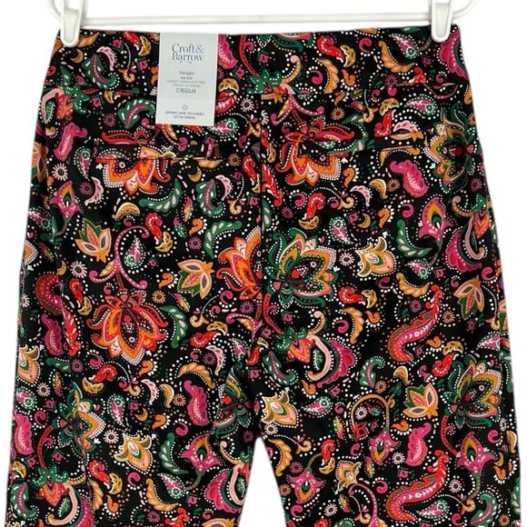 Croft & Barrow Women's Pull-on Paisley Multicolor Stretch Pants 12R Stretch NWT - Picture 11 of 14